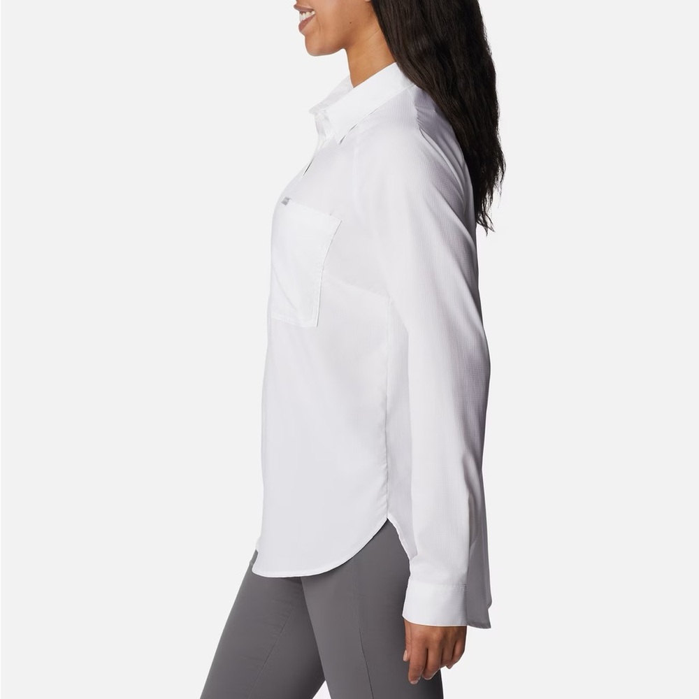 Columbia OMNI-SHADE, with UPF 50 , lightweight, Light Pink Button-Up Shirt - Picture 7 of 7